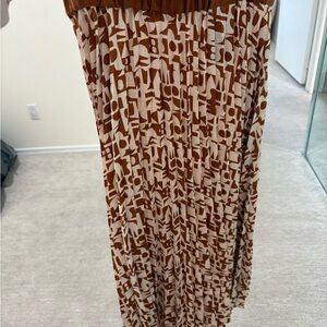Scotch & Soda Brown and Cream Geometric Maxi Skirt